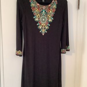 Black  Dress Embroidery and Bead details.